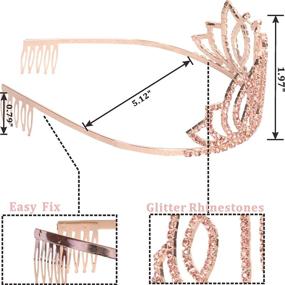img 3 attached to 👑 Комплект тиары и шарфа на 21-й день рождения: Элегантная розовая корона для ее праздника.