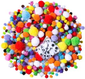 img 4 attached to Acerich 1600 Assorted Sizes Multicolor Pom Poms Fuzzy Glitter Pompoms Balls for Crafts - DIY Creative Arts and Crafts Decorations - Includes 4 Sizes of Wiggle Eyes - Craft Supplies