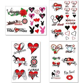 img 4 attached to Flaunt Your Sensuality with 44+ Sexy Naughty Temporary Tattoos for Women Ladies - Adult Fun for Lower Back, Legs, Arms, Butt, Stomach