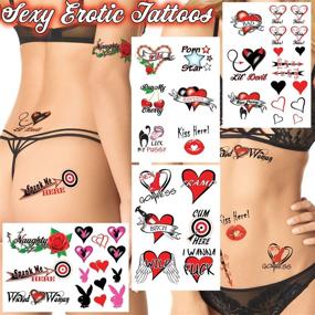 img 3 attached to Flaunt Your Sensuality with 44+ Sexy Naughty Temporary Tattoos for Women Ladies - Adult Fun for Lower Back, Legs, Arms, Butt, Stomach