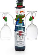 🍷 christmas wine bottle and glass holder stand with elegant metal design - besti snowman - perfect holiday decor and unique gift choice for kitchens and dining rooms logo