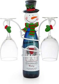 img 4 attached to 🍷 Christmas Wine Bottle and Glass Holder Stand with Elegant Metal Design - Besti Snowman - Perfect Holiday Decor and Unique Gift Choice for Kitchens and Dining Rooms