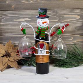 img 3 attached to 🍷 Christmas Wine Bottle and Glass Holder Stand with Elegant Metal Design - Besti Snowman - Perfect Holiday Decor and Unique Gift Choice for Kitchens and Dining Rooms