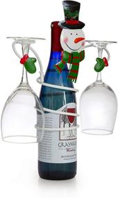 img 2 attached to 🍷 Christmas Wine Bottle and Glass Holder Stand with Elegant Metal Design - Besti Snowman - Perfect Holiday Decor and Unique Gift Choice for Kitchens and Dining Rooms