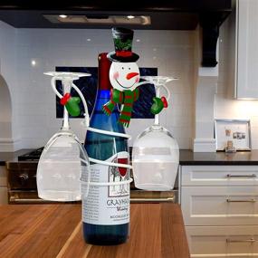 img 1 attached to 🍷 Christmas Wine Bottle and Glass Holder Stand with Elegant Metal Design - Besti Snowman - Perfect Holiday Decor and Unique Gift Choice for Kitchens and Dining Rooms