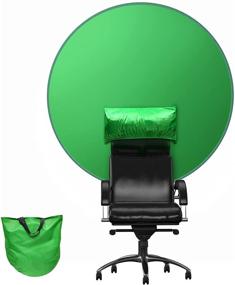 img 4 attached to BANNIO 4.7Ft Green Screen: Portable Collapsible Background for Chair, Ideal for Video Chats, Zoom, Skype, YouTube, and Photo Backdrop