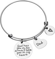 thoughtful memorial jewelry for girls: stainless steel wire bangle bracelet to honor dad/mom's memory and provide sympathy support logo