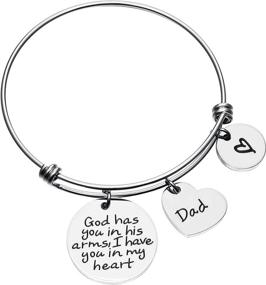 img 3 attached to Thoughtful Memorial Jewelry for Girls: Stainless Steel Wire Bangle Bracelet to Honor Dad/Mom's Memory and Provide Sympathy Support