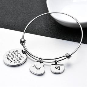 img 2 attached to Thoughtful Memorial Jewelry for Girls: Stainless Steel Wire Bangle Bracelet to Honor Dad/Mom's Memory and Provide Sympathy Support