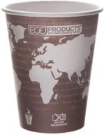 ☕ eco-products world art 8 oz renewable & compostable hot cups, case of 1000 (ep-bhc8-wa) logo