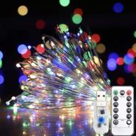 🌈 jtbhbtl multicolor fairy lights usb remote control - 33 ft 100 led copper wire string lights with timer and 8 flashing modes for bedroom, wall, outdoor, christmas party decor logo