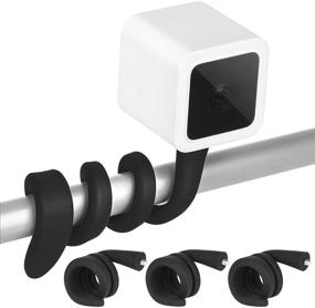 img 4 attached to 💪 Flexible Gooseneck Mounting Bracket for All-New Wyze Cam V3 & Wyze Cam Outdoor - No Tools required, Attach Your Camera Anywhere - Black
