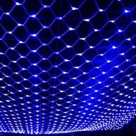 🎄 docheer led net mesh string fairy lights: 204 leds, 6.56 ft x 9.84 ft, 8 modes - blue outdoor transparency string lights for christmas tree, holiday, party, wedding - waterproof christmas decorative lights логотип