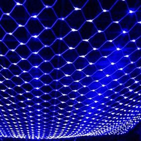 img 4 attached to 🎄 DOCHEER LED Net Mesh String Fairy Lights: 204 LEDs, 6.56 Ft x 9.84 Ft, 8 Modes - Blue Outdoor Transparency String Lights for Christmas Tree, Holiday, Party, Wedding - Waterproof Christmas Decorative Lights