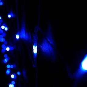 img 2 attached to 🎄 DOCHEER LED Net Mesh String Fairy Lights: 204 LEDs, 6.56 Ft x 9.84 Ft, 8 Modes - Blue Outdoor Transparency String Lights for Christmas Tree, Holiday, Party, Wedding - Waterproof Christmas Decorative Lights