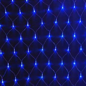 img 3 attached to 🎄 DOCHEER LED Net Mesh String Fairy Lights: 204 LEDs, 6.56 Ft x 9.84 Ft, 8 Modes - Blue Outdoor Transparency String Lights for Christmas Tree, Holiday, Party, Wedding - Waterproof Christmas Decorative Lights