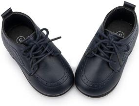 img 2 attached to Ohsofy Leather Loafers Wedding Toddler Boys' Shoes for Oxfords