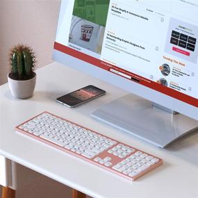img 3 attached to 💻 Ультратонкая подсветка, беспроводная клавиатура с возможностью зарядки - seenda 2.4ГГц, идеально подходит для компьютера, ноутбука, настольного ПК, Surface, Smart TV, Windows 10/8/7 - Розовое золото