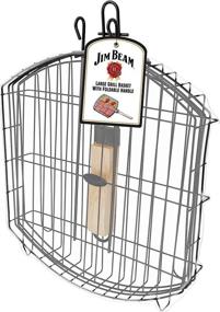 img 4 attached to Grill like a Pro with Jim Beam JB0126 Extra Large Grilling Basket and Detachable Wooden Handle