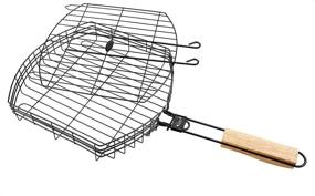 img 2 attached to Grill like a Pro with Jim Beam JB0126 Extra Large Grilling Basket and Detachable Wooden Handle