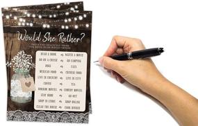 img 3 attached to 🎉 25 Rustic Wood Barrel Mason Jar Bridal Shower Bachelorette Games: He Said She Said, Find The Guest Quest, Would She Rather, Phone Game & More!