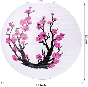 img 3 attached to 🌸 Smeiker Chinese Japanese Pink Cherry Blossom Flowers (5 Pack, 12" Diameter) - White Round Chinese Japanese Paper Lamp - Oriental Style Light for Chinese Restaurant, Wedding, Party, Home Decor, Gifts