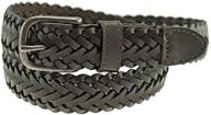 boys' dress casual braided leather belt by thomas bates dillon logo