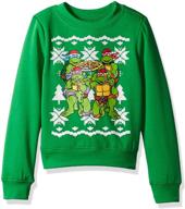 🐢 christmas-themed long-sleeved crew sweatshirt for teenage mutant ninja turtles toddler boys logo