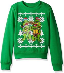 img 1 attached to 🐢 Christmas-Themed Long-Sleeved Crew Sweatshirt for Teenage Mutant Ninja Turtles Toddler Boys