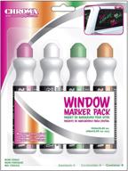 chroma 60000 multi-color window markerz: vibrant pack of 4 for creative window art! logo