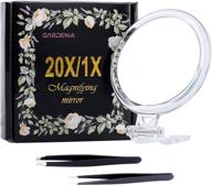 enhance your beauty routine with the 20x magnifying mirror & blackhead tweezer set: perfect travel pocket mirror for precise eyebrow plucking and portable magnification logo