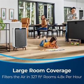 img 1 attached to 🔘 BISSELL air320 Smart Air Purifier: HEPA & Carbon Filters, Large Room & Home, Bedroom Air Cleaner, Auto Mode - 2768A (White/Grey)