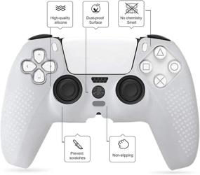 img 3 attached to 🎮 PS5 Controller Cover Case 2-Pack – Anti-Slip Silicone Skin Protective Covers for Playstation 5 DualSense Wireless Controller with 8 Thumb Grip Caps (White and Black)