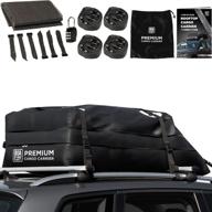 enhance your travel with boacay premium rooftop cargo carrier - extra-large 15 cubic ft top bag for rack or rackless vehicles, waterproof military-grade pvc canvas, aerodynamic design, includes straps, hooks & non-slip mat logo