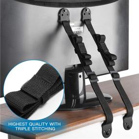 img 1 attached to PERLESMITH Heavy Duty TV Anti-tip Straps for Child Safety - Dual Screen and Furniture Safety Straps with Metal Plate - Adjustable, Earthquake Resistant TV Safety Straps (PSAS1)