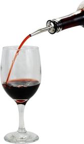 img 1 attached to 🍷 Efficient Stainless Steel Free Flow Vented Pourer Spout with Rubber Stopper - 2 Pack for Wine & Liquor Bottles