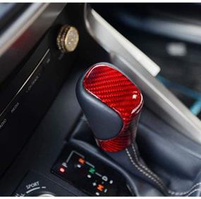 img 2 attached to Улучшите ваш Lexus салон с черно-красной ручкой переключения передач из углеродного волокна - идеально подходит для моделей IS ES NX GS.