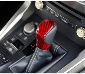 img 3 attached to Улучшите ваш Lexus салон с черно-красной ручкой переключения передач из углеродного волокна - идеально подходит для моделей IS ES NX GS.