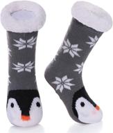 🐧 yebing slipper christmas grippers penguin boys' clothing and socks: perfect for festive warmth and style логотип