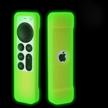 akwox [nightglow green] case cover replacement for new siri remote case 2021 apple 4k tv series 6 generation remote control logo