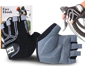 img 4 attached to Ultimate Day & Night Riding Comfort: RIMSports Reflective Cycling Gloves with Superior Padding, Microfiber Thumb Towel, and Fingerless Design