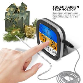 img 1 attached to 🌡️ Steel-Gray Digital Touchscreen Food Thermometer - Ideal for Meat, Poultry, Fish Cooking in Frying Pans, Smokers, Ovens, BBQ Grills - Enhanced Color LCD Display, All Temperature and Timer Modes - Superior Taste Results