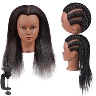 🏾 100% real hair afro mannequin head for hair styling, training, cutting, and braiding - cosmetology doll head with free clamp stand logo