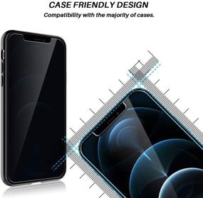 img 1 attached to 2 Pack LϟK Privacy Screen Protector for iPhone 12 Pro Max 5G 6.7 inch - Black, Tempered Glass, Case Friendly, Includes Installation Tray (NOT for iPhone 12 Pro)