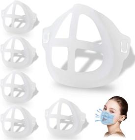 img 4 attached to Enhance Comfort and Breathability with the Translucent 3D Bracket for M-ask - Pack of 5