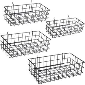 img 4 attached to Black Pegboard Basket Set - 🧺 Essential Accessories for Improved Organization and Storage