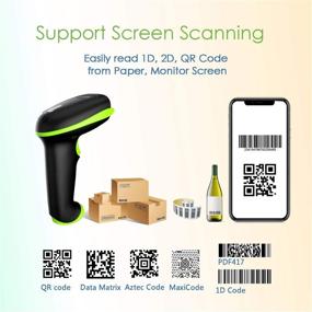 img 2 attached to 📷 NADAMOO 2D Wireless Barcode Scanner with Stand: Bluetooth, 2.4G Wireless & Wired Connectivity | USB Image QR Code Reader for Computer, Tablet, iPhone, iPad & Android