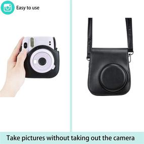 img 1 attached to 📷 Black Portable Case with Adjustable Strap and Pocket for Fujifilm Instax Mini 11 Instant Camera