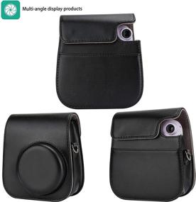 img 2 attached to 📷 Black Portable Case with Adjustable Strap and Pocket for Fujifilm Instax Mini 11 Instant Camera
