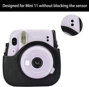 img 3 attached to 📷 Black Portable Case with Adjustable Strap and Pocket for Fujifilm Instax Mini 11 Instant Camera